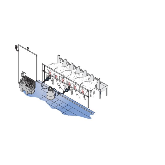 Konstrukcija za mužu sa hranilicom za ovce i koze