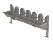 Konstrukcija za mužu sa hranilicom za ovce i koze