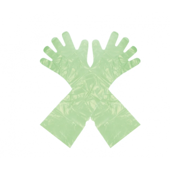 MS jednokratne PE rukavice – zelene, duge, 100 kom